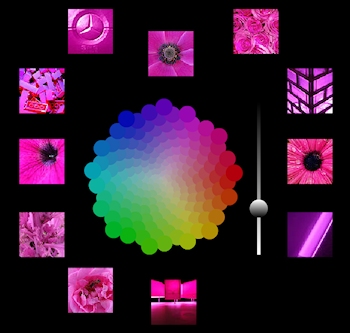 Krazydad - color wheel with flickr matching photographs in that color tone.