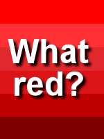 Text that asks what red with variations of red colors behind it.