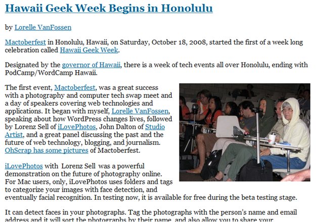Example of a blog post with the paragraphs broken up into smaller sections.