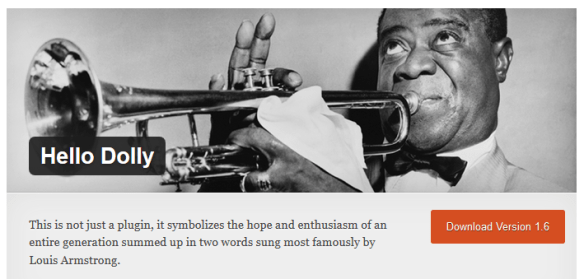 Screenshot of the Hello Dolly WordPress Plugin on the WordPress Plugin Directory.