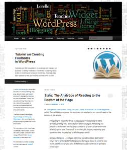 Site Models - Lorelle Teaches uses the Showcase Page Template on the front page of the 2011 WordPress Theme.