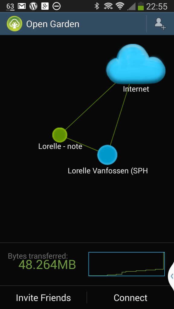 Screenshot of Open Garden mobile app.